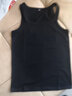 简束背心男纯色棉质紧身运动方领背心夏季弹力无袖透气男士打底汗衫 黑色 XL （70kg左右） 实拍图