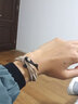 QMXD手链男潮欧美鲸鱼尾手工编织手绳活扣可调节情侣手链闺蜜手链礼物 卡其色 实拍图