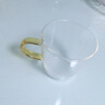 茶杯玻璃家用耐热透明带把水杯品茗杯小茶杯功夫茶具茶杯主人杯 锤纹/把杯（六个装）琥珀金+竹/杯架 实拍图