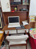 悦美妙 书桌书柜组合电脑桌台式学生学习桌家用卧室书架一体写字桌子 【实木椅套装】80CM拉丝黑橡木色 实拍图
