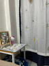 诺罗 纱帘透光不透人绣花窗帘阳台隔断客厅卧室飘窗窗纱北欧ins挂钩式 小花-四爪钩款 宽2米*高2.5米/1片 实拍图