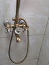 科德林（Ciencia） 铜金色陶瓷增压手持花洒套装欧式仿古莲蓬头电话式喷头 B款 金色喷头+软管 实拍图