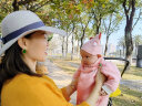 贝娜茜 婴儿帽子春秋冬季新生儿胎帽纯棉男女薄款宝宝帽套头 粉色套装 0-12个月 实拍图