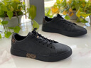 花花公子（PLAYBOY）男鞋2025秋冬季保暖新款商务休闲皮鞋男士鞋子男款帆布鞋百搭板鞋 黑色 CPL1250922 41 运动 实拍图