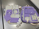 索亚特书包女中学生小学生大容量三到五六年级双肩包初中生女孩高中背包 紫色四件套+徽章+小熊挂件 实拍图
