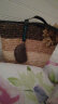 名夏新款VIVI杂志款田园两朵花草编包纯色编织包沙滩包 款式2-棕色 实拍图