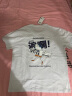 雅鹿短袖t恤男纯棉圆领韩版宽松大码半截袖青少年学生夏季休闲男士t恤 黑/鲨鱼嗨脾白 XL （重140-150斤高170-175） 实拍图