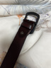 JEEP SPIRIT吉普男士皮带男针扣潮年轻人韩版百搭牛皮腰带真皮休闲牛仔裤带 【15款】黑扣，咖啡色款 115cm 实拍图