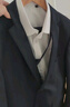 vocacool西服套装男三件套商务休闲职业正装结婚礼服大码西装学生西服外套 黑色西服外套+裤子+白衬衫+领带 XXL/135-154斤 实拍图