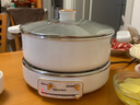 蓝宝（BLAUPUNKT）升降电火锅5L分体式电热锅家用多功能料理锅电热蒸煮锅烤肉煎炒炖锅分体式电火锅 5L 奶油白【标配+煎烤盘】 实拍图