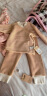 阮棉棉婴儿保暖内衣套装彩棉加绒秋冬高腰护肚宝宝分体两件套加厚打底 浅棕加绒 80cm(9-12个月) 晒单实拍图