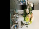 雅尊（Yazun） 欧式客厅富贵竹水晶玻璃花瓶仿真花摆件 创意餐桌干花插花装饰品 青古铜一套+如意玫瑰套装 实拍图