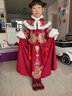 婉凯女童汉服中国风明制汉服儿童古装冬季加绒唐装连衣裙小女孩拜年服 8637红色加绒+云肩+头饰+眉心贴 140 实拍图