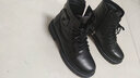 可尼特雪地靴男靴新品头层牛皮黑色马丁靴男韩版时尚中高帮厚底大码加棉靴保暖工装靴子男47码 黑色单鞋 39皮鞋码 实拍图
