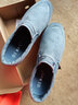 一步赢帆布鞋男士老布鞋一脚蹬男鞋懒人不系带开车休闲板鞋子 蓝 色9002 41 码 实拍图