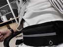 顾莫 跑步腰包 男女运动户外手机包袋多功能健身腰带 隐形贴身马拉松跑步装备 休闲散步遛弯防泼水 黑色【6.9英寸以下手机】 均码 实拍图