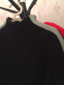 红粉宣言秋冬新款加厚半高领打底衫女显瘦内搭高含棉女T恤 黑色 L 实拍图