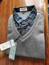 恒源祥含羊绒毛衣男长袖秋冬新款保暖爸爸装加厚连帽打底针织衫 中灰 XL 实拍图