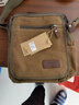 新潮代单肩包男帆布大容量斜挎包男士多功能邮差包运动潮流学生书包 咖啡色小号【可放10寸平板】 实拍图