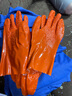 浸塑防滑止滑手套抓鱼杀鱼宰鱼渔业捕捞防水耐酸碱工业橡胶手套 5双 东亚807XL加厚橘红色 棉毛内里男士大码 实拍图