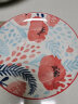 松发 陶瓷碗盘餐具散件釉下彩碗碟可微波炉炒菜盘子饭碗 红花8英寸平盘 实拍图