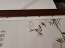 木品缘电表箱装饰画免打孔新中式实木挂画液压上翻配电箱遮挡画可定制 K款-竹报平安（横版） 60*40cm柚木色【可遮50*30电箱】 实拍图