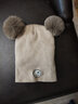 李晨曦 婴儿帽子秋冬男女宝宝保暖套头帽新生儿针织毛线帽围脖二件套装 笑脸二件套毛线帽 卡其 适合0-12个月宝宝帽围38-49CM 实拍图