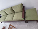 源氏木语 布艺沙发日式小户型客厅实木沙发现代简约原木三人位沙发 【4】2.04m胡桃色三人位+脚凳 (果绿) 其他 实拍图