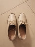 红蜻蜓（RED DRAGONFLY）女鞋春秋款鞋子女时尚英伦系带休闲小皮鞋女高跟粗中跟深口单鞋女 米白色【WTB41808】  37 实拍图