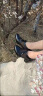 卡帝乐鳄鱼（CARTELO）牛皮镂空皮鞋女鞋新款春夏季中跟网纱透气妈妈凉鞋粗跟防滑高跟鞋 黑色 38 晒单实拍图