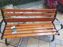 莱菀妲公园长椅休闲椅庭院户外长椅子带靠背座椅室外铁艺椅子园区长条凳 【加厚】优质防腐木1.2m有靠背 实拍图
