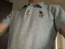 罗蒙短袖t恤男士冰丝纯棉宽松POLO翻领衫商务休闲中年爸爸装刺绣上衣 白色[纯棉] L（推荐125-135斤） 实拍图