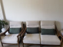 韵存家居 沙发 全实木沙发 布艺沙发 新中式白蜡木小户型客厅直排沙发 1.47米双人位（整块海绵坐垫） 标准版：透气布 实拍图