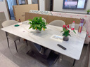 艺术女神 亮光岩板餐桌意式极简约现代家用小户型轻奢高端进口长方形饭桌 1桌4椅【半托底板】 180*90*75cm 实拍图