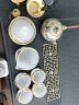 器美优品 镶金银琉璃玉瓷功夫茶具套装玉石加厚盖碗茶杯茶壶整套礼物送礼 金镶玉琉璃盖碗茶具套组（8头） 实拍图