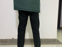 舍纯秋冬季灰色裤子男韩版潮流宽松百搭休闲长裤港风运动加绒加厚束脚裤 黑色 M 实拍图