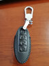 适用于日产钥匙包真皮钥匙套轩逸奇骏逍客劲客天籁途达蓝鸟骐达楼兰阳光骊威男女专用汽车钥匙扣保护壳 日产C款全黑色 实拍图
