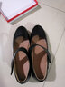 红蜻蜓女鞋 中老年浅口真皮皮鞋女中粗跟防滑妈妈鞋单鞋 黑色 36 实拍图