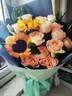 浪漫季节开学季鲜花同城配送向日葵混搭香槟玫瑰花束表白生日礼物送老公 6朵香槟+6朵向日葵-泡泡尤加利 今日送达-可预约送花时间 实拍图