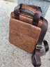 玛轮特头层牛皮男士包复古休闲竖款手提包单肩包真皮斜挎包公文包 咖啡 实拍图
