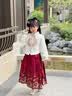 女童国风冬装马面裙套装过年拜年服冬季儿童秋冬新年汉服喜庆唐装 裙子+上衣+披风 130 晒单实拍图