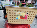 魔丽 多功能家用塑料篮子手提超市购物篮买菜便携篮药店专用 杂物厨房收纳筐篮 咖啡色 中号34*24*19cm 实拍图