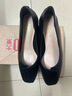 大东女鞋浅口鞋女2026春季新款知性优雅方头方跟套脚高跟鞋002370 黑色 【跟高约4.3cm】 34 实拍图