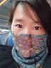 杉沓 防晒面罩女夏季薄款面纱围脖套女套头小丝巾护脖护脸挂耳面巾 梅花-藏青 发2个 实拍图