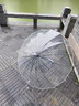 长弯柄半自动透明伞360度全景透明雨伞男女生网红直杆简约防风伞 白色直柄（1米直径）透明边 16骨 实拍图