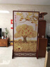 斯丽凯新中式入户屏风隔断客厅玄关现代简约布艺办公室双面简易实木座屏 画面1 70cm宽*180cm高 实拍图