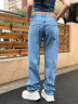 Calvin Klein Jeans【复刻90系列】24春夏新款女士休闲ck直筒牛仔裤J223289 1AA-牛仔浅蓝 26 晒单实拍图