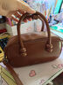 MUVA【赵昭仪同款】原创波士顿红色包包手提小拎包女真皮斜挎新款 焦糖棕 实拍图