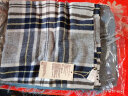 无印良品（MUJI） 羊毛披巾 围巾 围脖冬季 保暖披肩 围巾 灰色格纹60×200cm 实拍图