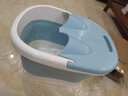 北杉（BEiSHAN） 泡脚桶折叠足浴盆足浴桶家用带滚轮高脚洗脚盆泡脚盆手提洗脚桶  加高款可折叠（清新蓝） 实拍图